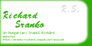 richard sranko business card